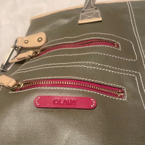 Clava Green Coated Canvas Tote Bag - Picture 2 of 15